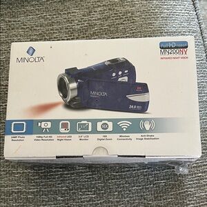 Minolta MN200NV 1080p FHD Night Vision Camcorder Blue NEW in box